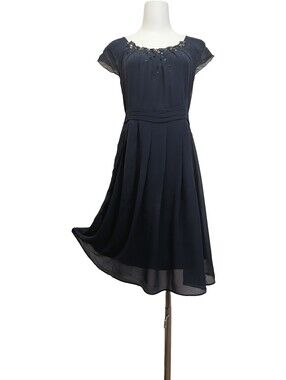 🔵 Navy 100% Silk Dress